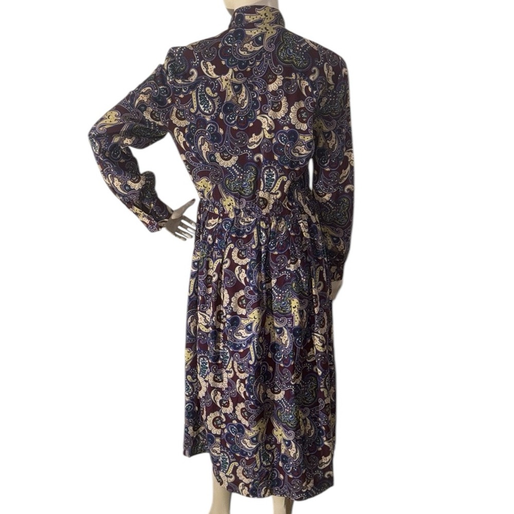 Vintage 80s Schrader Paisley Secretary Dress - Picture 17 of 17